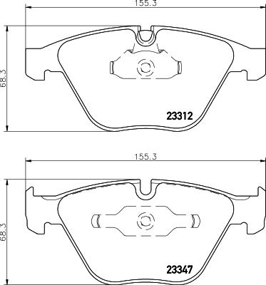 HELLA 8DB 355 009-271 - Тормозные колодки, дисковые, комплект unicars.by