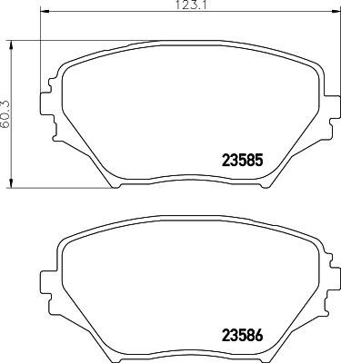 HELLA 8DB 355 009-741 - Тормозные колодки, дисковые, комплект unicars.by