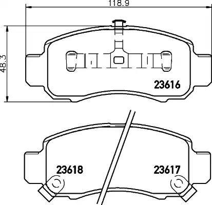 HELLA 8DB 355 009-711 - Тормозные колодки, дисковые, комплект unicars.by