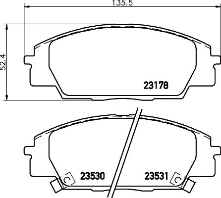 HELLA 8DB 355 009-731 - Тормозные колодки, дисковые, комплект unicars.by