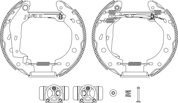 HELLA 8DB 355 004-941 - Комплект тормозных колодок, барабанные unicars.by