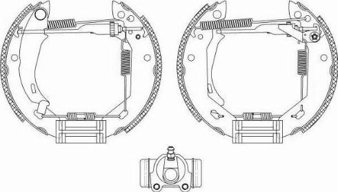 HELLA 8DB 355 004-951 - Комплект тормозных колодок, барабанные unicars.by