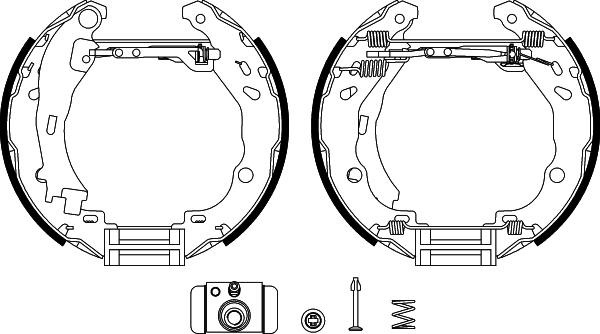 HELLA 8DB 355 004-911 - Комплект тормозных колодок, барабанные unicars.by