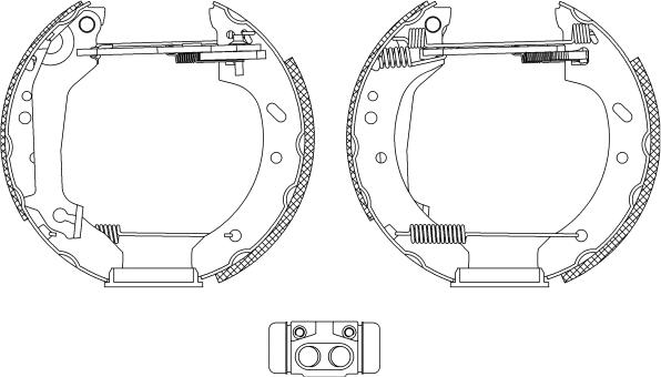 HELLA 8DB 355 004-411 - Комплект тормозных колодок, барабанные unicars.by