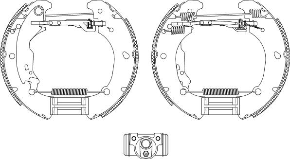 HELLA 8DB 355 004-481 - Комплект тормозных колодок, барабанные unicars.by