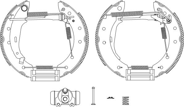 HELLA 8DB 355 004-431 - Комплект тормозных колодок, барабанные unicars.by