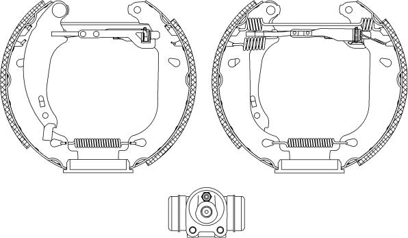 HELLA 8DB 355 004-511 - Комплект тормозных колодок, барабанные unicars.by