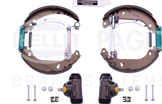 HELLA 8DB 355 004-511 - Комплект тормозных колодок, барабанные unicars.by