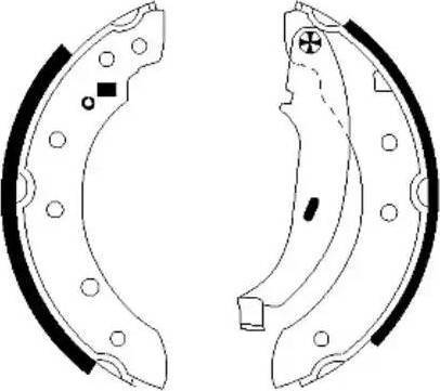 HELLA 8DB 355 003-401 - Комплект тормозных колодок, барабанные unicars.by