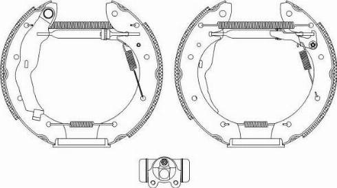 HELLA 8DB 355 004-621 - Комплект тормозных колодок, барабанные unicars.by