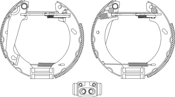 HELLA 8DB 355 004-031 - Комплект тормозных колодок, барабанные unicars.by