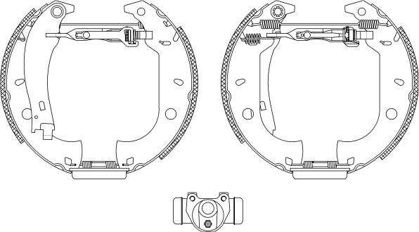 HELLA 8DB 355 004-071 - Комплект тормозных колодок, барабанные unicars.by