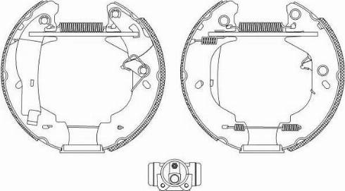 HELLA 8DB 355 004-111 - Комплект тормозных колодок, барабанные unicars.by