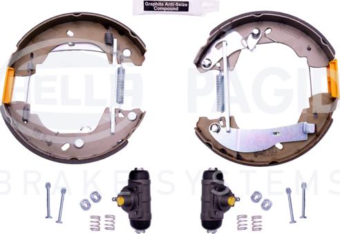 HELLA 8DB 355 004-121 - Комплект тормозных колодок, барабанные unicars.by