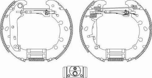 HELLA 8DB 355 004-831 - Комплект тормозных колодок, барабанные unicars.by