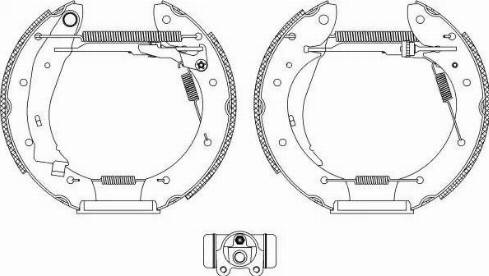 HELLA 8DB 355 004-391 - Комплект тормозных колодок, барабанные unicars.by