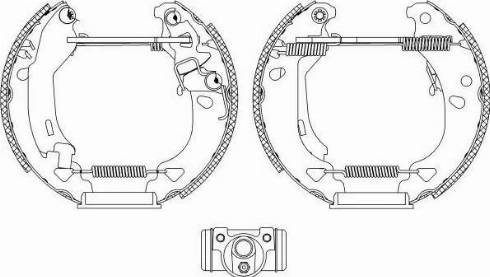 HELLA 8DB 355 004-341 - Комплект тормозных колодок, барабанные unicars.by