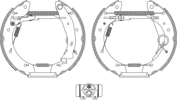 HELLA 8DB 355 004-351 - Комплект тормозных колодок, барабанные unicars.by