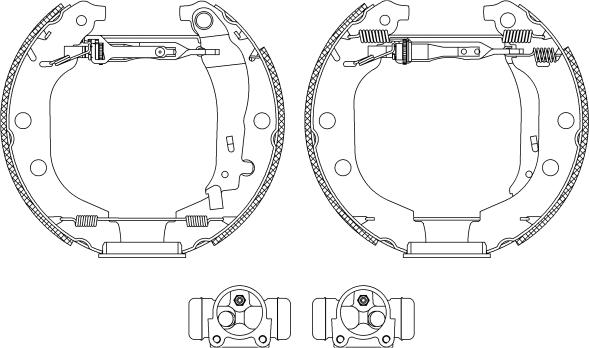 HELLA 8DB 355 004-361 - Комплект тормозных колодок, барабанные unicars.by