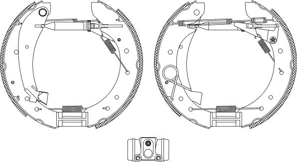 HELLA 8DB 355 004-241 - Комплект тормозных колодок, барабанные unicars.by