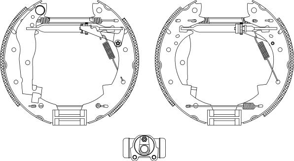 HELLA 8DB 355 004-251 - Комплект тормозных колодок, барабанные unicars.by