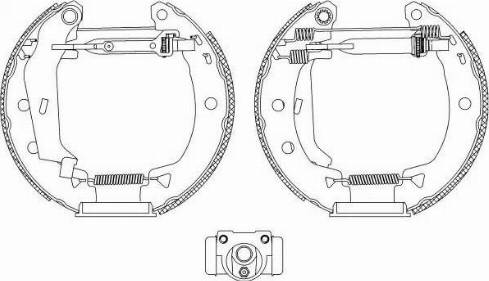 HELLA 8DB 355 004-701 - Комплект тормозных колодок, барабанные unicars.by