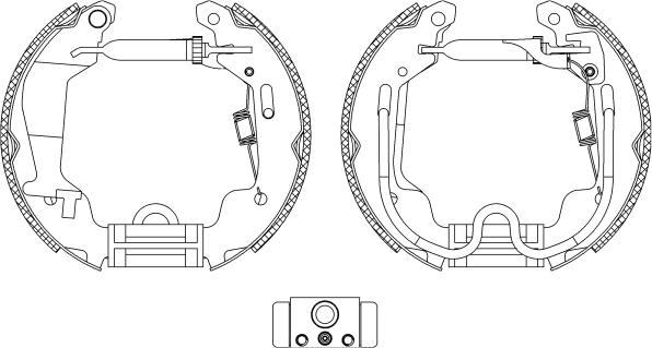 HELLA 8DB 355 004-781 - Комплект тормозных колодок, барабанные unicars.by