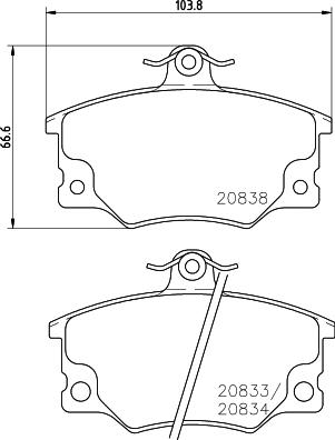 HELLA 8DB 355 005-961 - Тормозные колодки, дисковые, комплект unicars.by