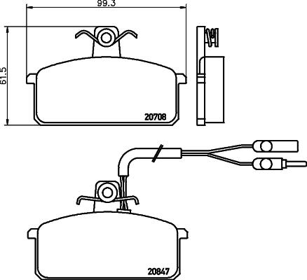 HELLA 8DB 355 005-981 - Тормозные колодки, дисковые, комплект unicars.by