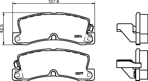 HELLA 8DB 355 005-691 - Тормозные колодки, дисковые, комплект unicars.by