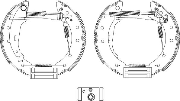 HELLA 8DB 355 005-041 - Комплект тормозных колодок, барабанные unicars.by