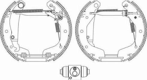 HELLA 8DB 355 005-031 - Комплект тормозных колодок, барабанные unicars.by