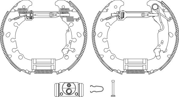 HELLA 8DB 355 005-181 - Комплект тормозных колодок, барабанные unicars.by