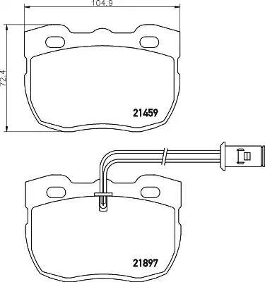 HELLA 8DB 355 005-841 - Тормозные колодки, дисковые, комплект unicars.by