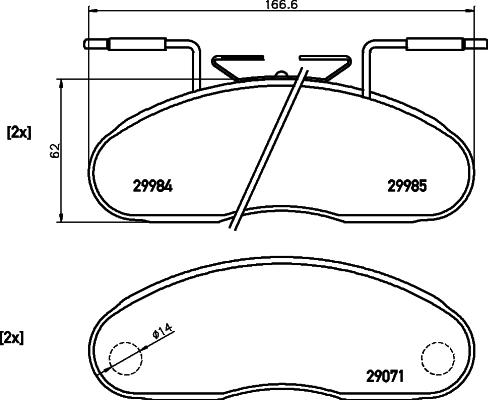 HELLA 8DB 355 005-341 - Тормозные колодки, дисковые, комплект unicars.by