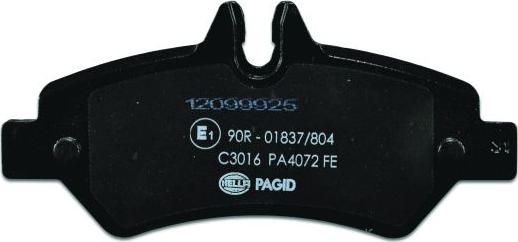 HELLA 8DB 355 005-351 - Тормозные колодки, дисковые, комплект unicars.by