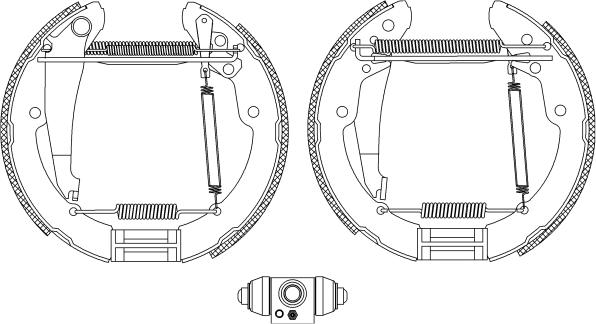 HELLA 8DB 355 005-251 - Комплект тормозных колодок, барабанные unicars.by