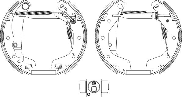 HELLA 8DB 355 005-221 - Комплект тормозных колодок, барабанные unicars.by