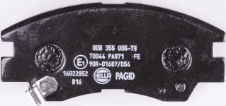 HELLA 8DB 355 005-781 - Тормозные колодки, дисковые, комплект unicars.by