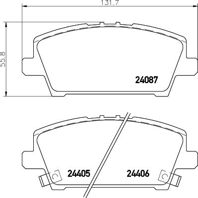 HELLA 8DB 355 006-911 - Тормозные колодки, дисковые, комплект unicars.by