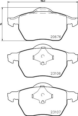 HELLA 8DB 355 006-921 - Тормозные колодки, дисковые, комплект unicars.by