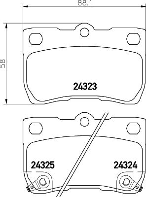 HELLA 8DB 355 006-971 - Тормозные колодки, дисковые, комплект unicars.by