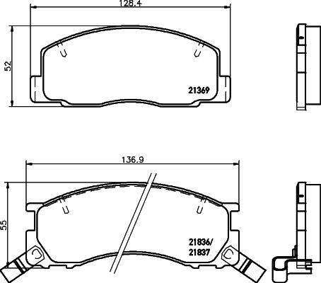 HELLA 8DB 355 030-401 - Тормозные колодки, дисковые, комплект unicars.by