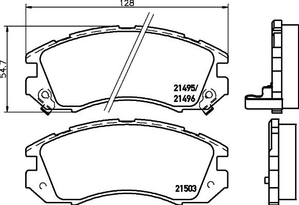 HELLA 8DB 355 006-461 - Тормозные колодки, дисковые, комплект unicars.by