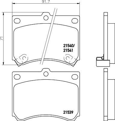 HELLA 8DB 355 027-031 - Тормозные колодки, дисковые, комплект unicars.by