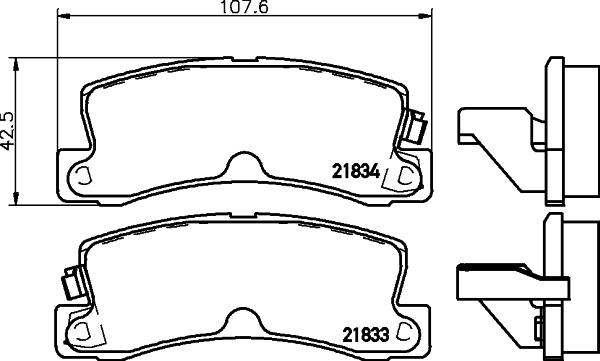 HELLA 8DB 355 006-431 - Тормозные колодки, дисковые, комплект unicars.by