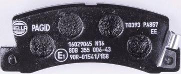 HELLA 8DB 355 006-431 - Тормозные колодки, дисковые, комплект unicars.by