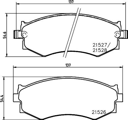 HELLA 8DB 355 006-421 - Тормозные колодки, дисковые, комплект unicars.by