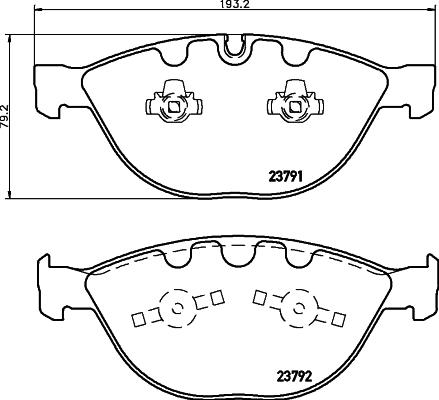 HELLA 8DB 355 006-551 - Тормозные колодки, дисковые, комплект unicars.by