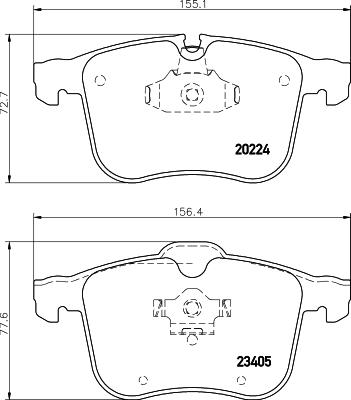 HELLA 8DB 355 006-561 - Тормозные колодки, дисковые, комплект unicars.by